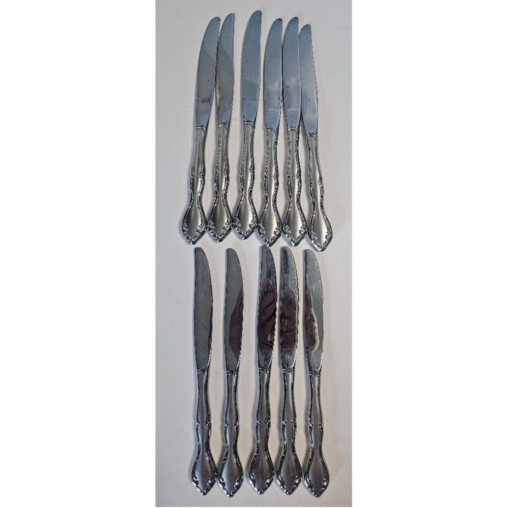 Oneida Satin Cantata Dinner Knives Set of 11‎ 18/8 Stainless Steel Made in USA